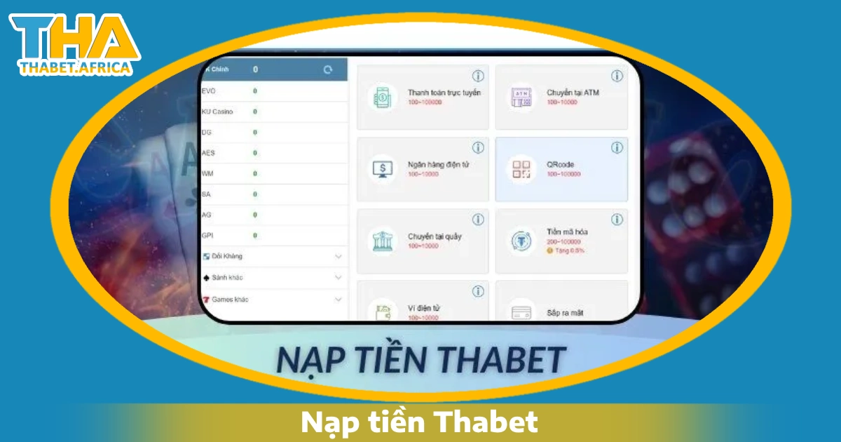 Nạp Tiền Thabet 2 Các phương thức nạp tiền Thabet phổ biến